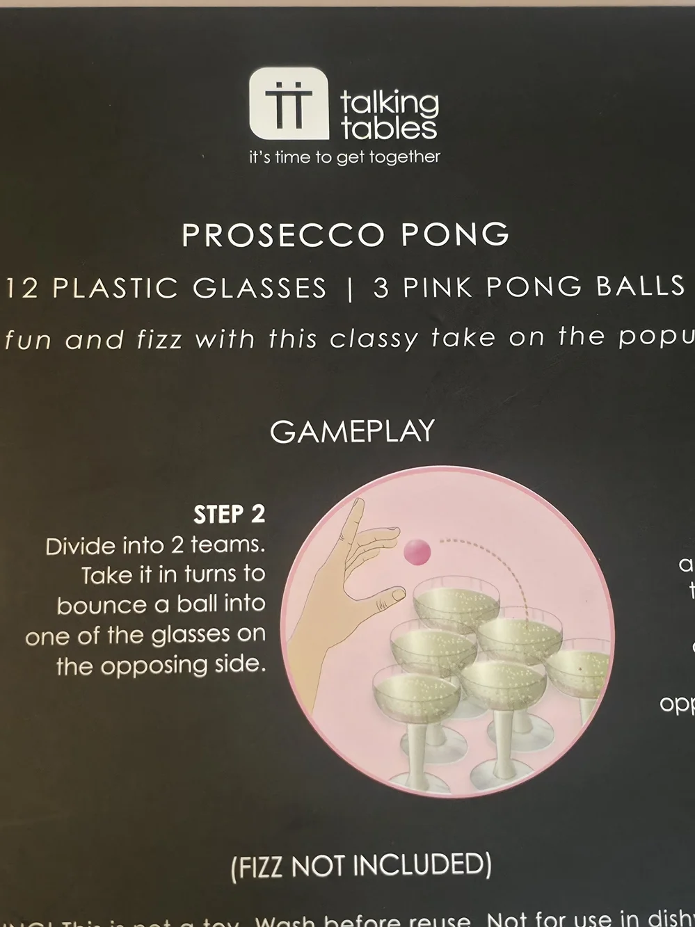 Talking Tables Prosecco Pong Party Game - Pink Ladies Night Games Beer Pong